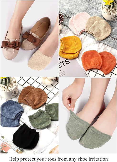 SATINIOR 8 Pairs Toe Topper Socks for Women, Mule Socks Half Toe Socks Toe Topper Liner Half Socks Cotton Socks Seamless...
